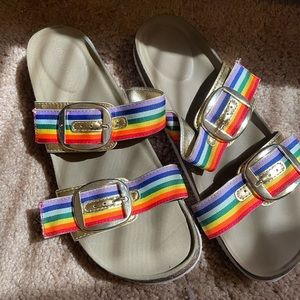 Pride slides. Buckles. Rainbow 🌈 madden